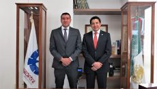 Dr. Rodrigo Castañeda Miranda, Presidente reelecto de Canacintra Zacatecas 2017-2018; Ing. René Solano Urban, Presidente de Canacintra León y representante de Canacintra Nacional.