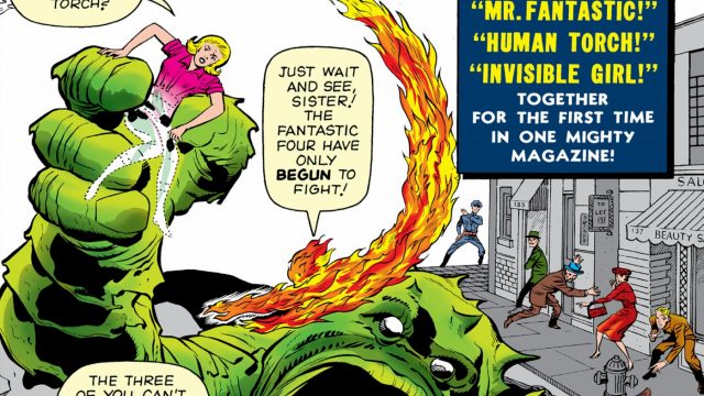 Portada del No. 1 vol.1 de Los cuatro fantásticos, de Marvel Comics, que salió al público estadounidense en noviembre de 1962. Stan Lee, editor. Jack Kirby y George Klein, artistas de portada. (Foto: tomada de: https://pcbang.games.)